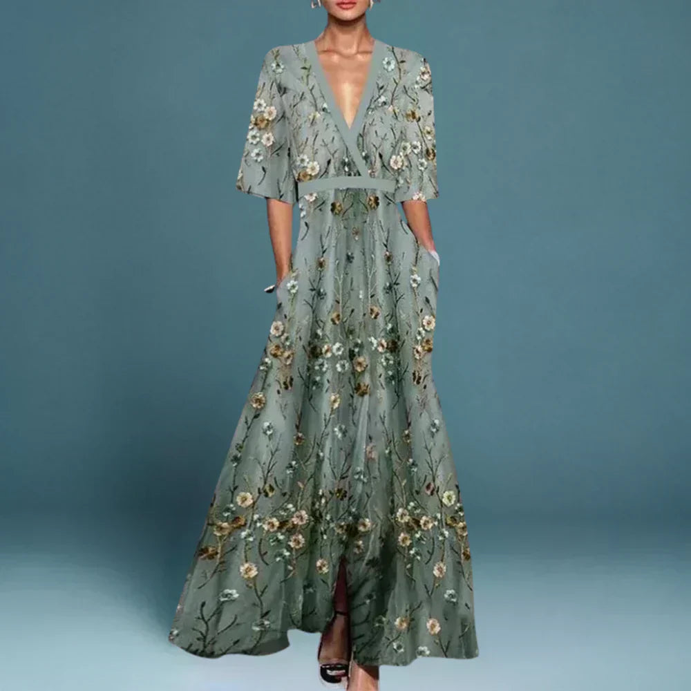 Pauline | Robe d’Été Chic à Décolleté en V