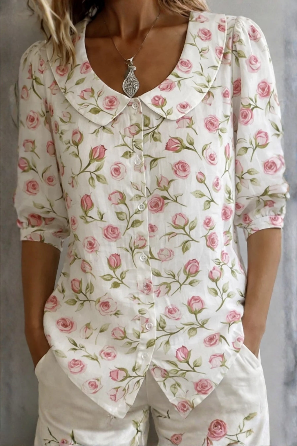 Élodie | Blouse Florale Élégante