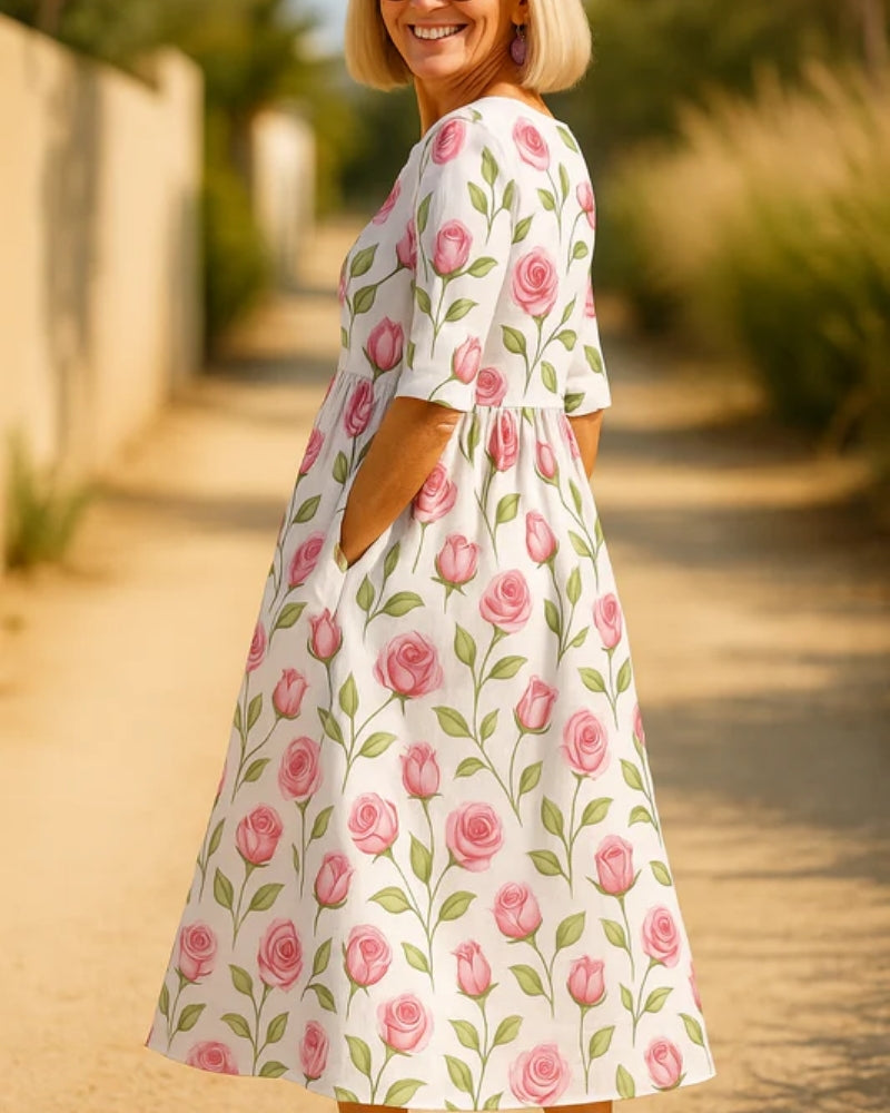 Océane | Robe Midi Décontractée Élégante