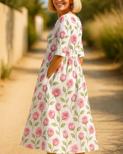 Océane | Robe Midi Décontractée Élégante