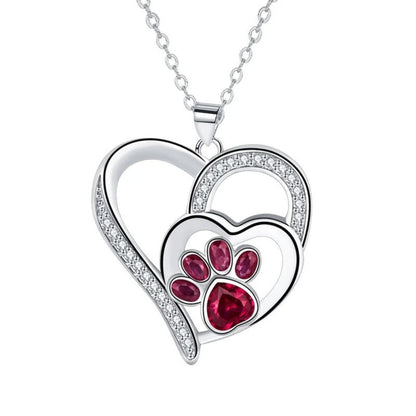 Éloïse™ | Collier Cœur Patte Rouge