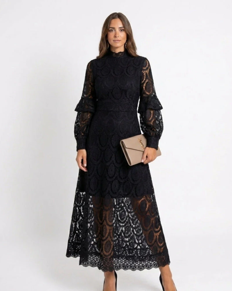 Élise | Robe Longue Élégante avec Dentelle