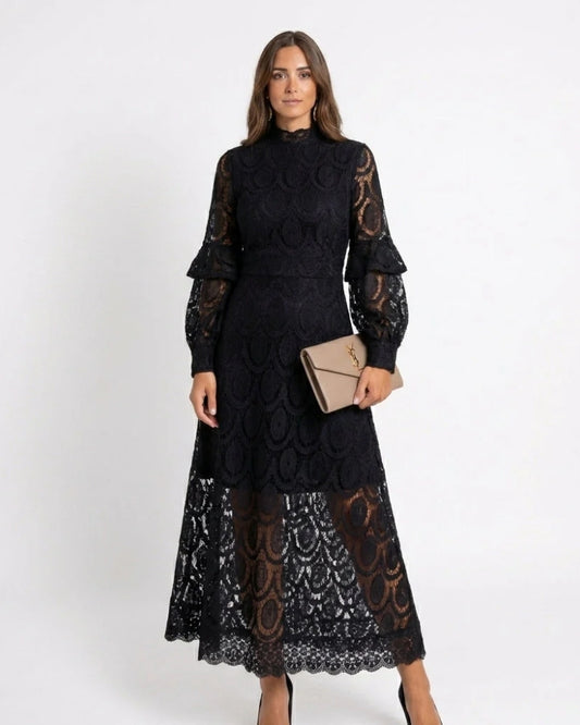 Élise | Robe Longue Élégante avec Dentelle