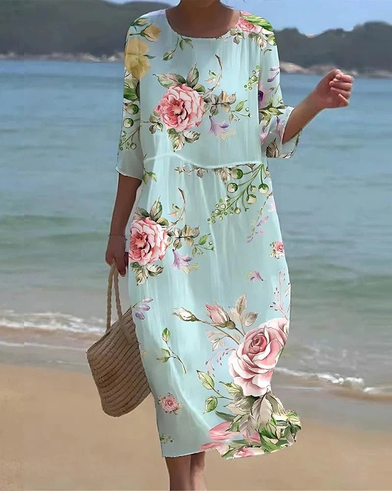 Nadia | Robe Fleurie Style Coucher de Soleil