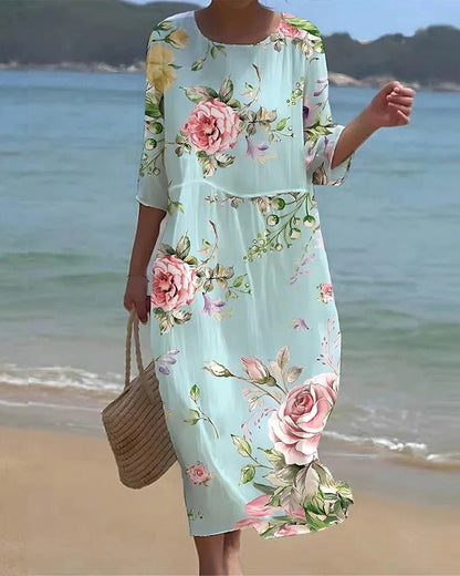 Nadia | Robe Fleurie Style Coucher de Soleil