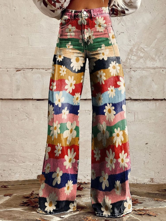 Marion | Pantalon Élégant à Motif Floral