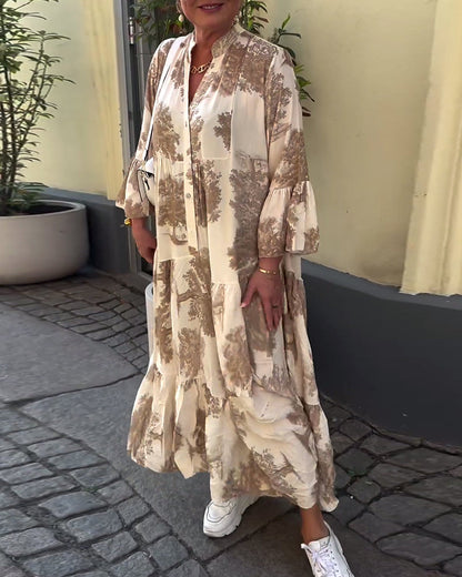 Avélora™ | Robe Florale Manches Évasées