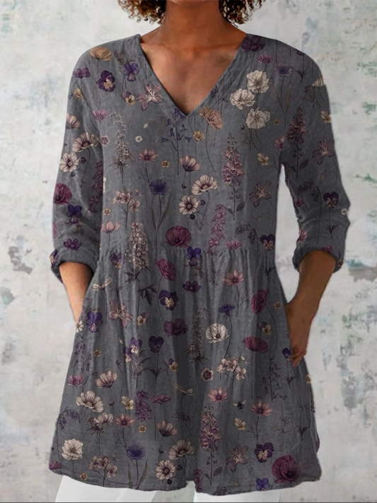 Audrey | Blouse Longue à Col en V