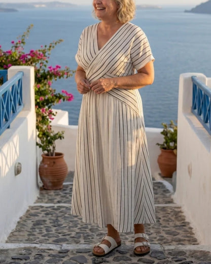 Solyra™ | Robe Santorini Silhouette Épurée Décontractée