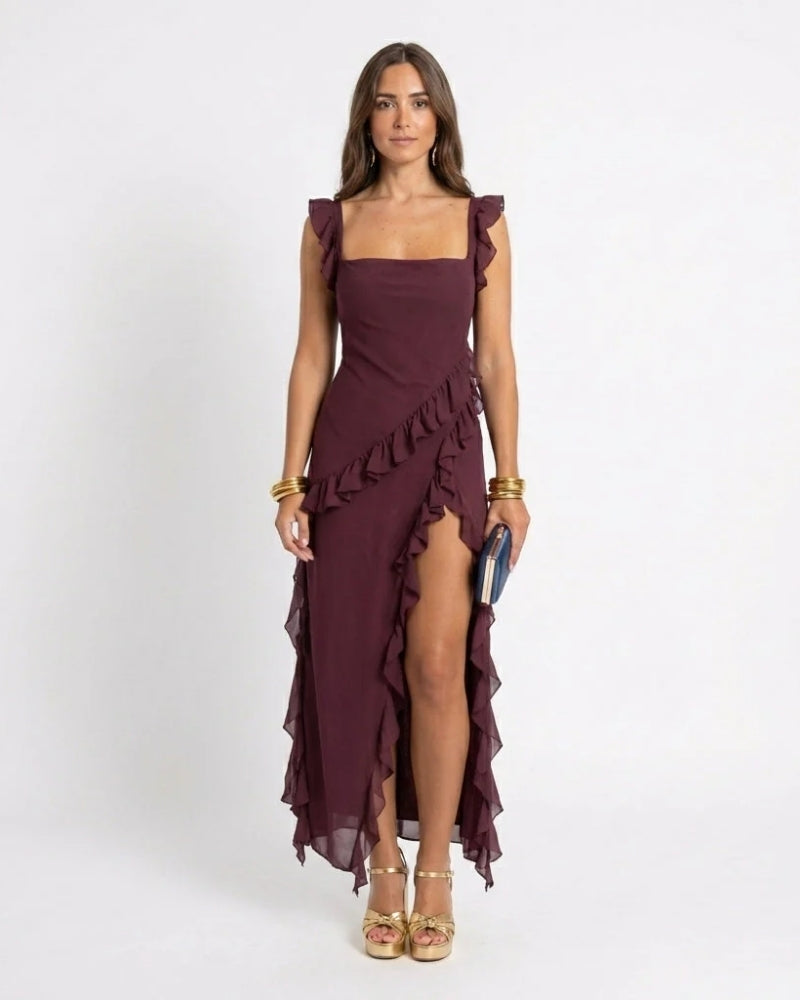 Inès | Robe à Volants Élégante