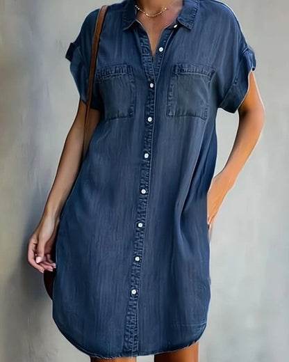 Velmira™ | Denim Robe Chemise Style Léger Et Moderne
