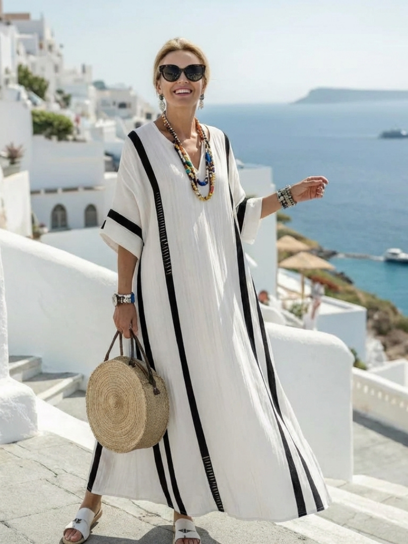 Pauline | Robe Maxi à Rayures