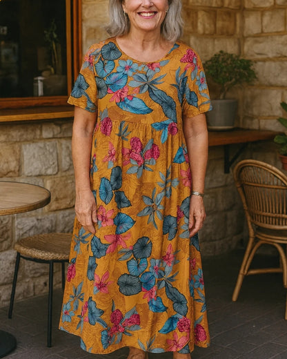 Élodie | Robe Maxi Fleurie Fluide