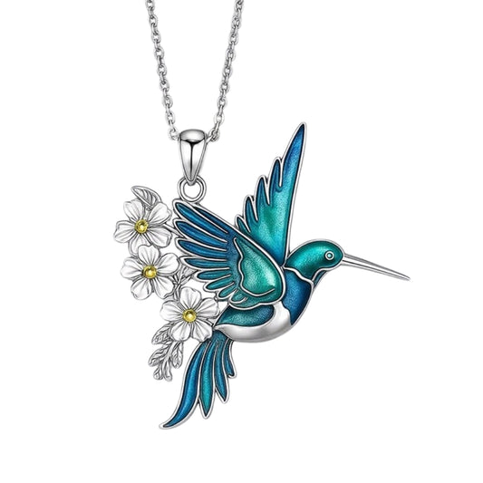Juliette™ | Collier Colibri Fleuri