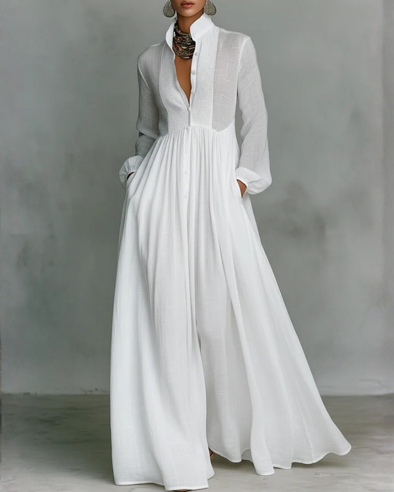 Marion | Robe Maxi Florale à Décolleté en V et Ceinture
