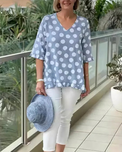 Céline | Blouse Élégante à Col en V
