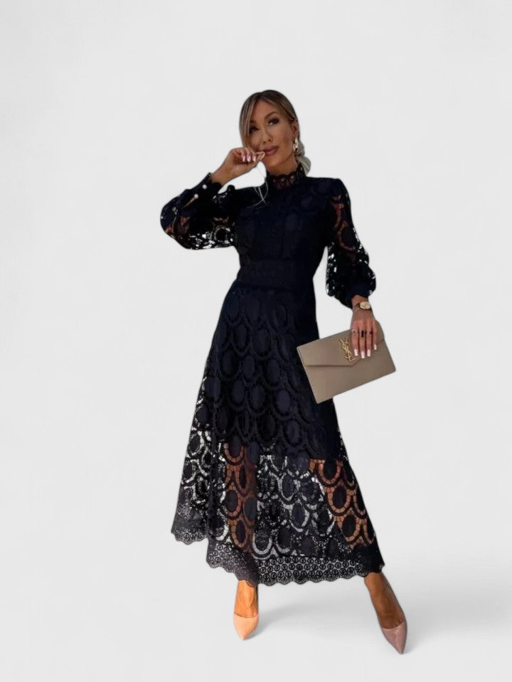 Solène™ | Robe Midi Dentelle