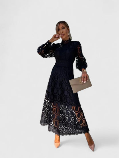 Solène™ | Robe Midi Dentelle
