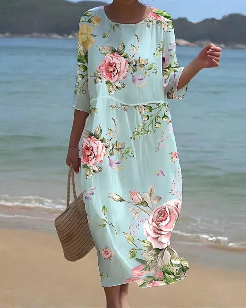 Nadia | Robe Fleurie Style Coucher de Soleil