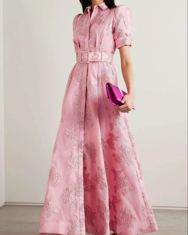 Hélène | Robe à Manches Courtes Bouffantes