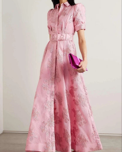Hélène | Robe à Manches Courtes Bouffantes
