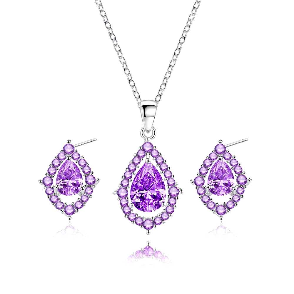Adrienne™ | Parure Goutte Violette