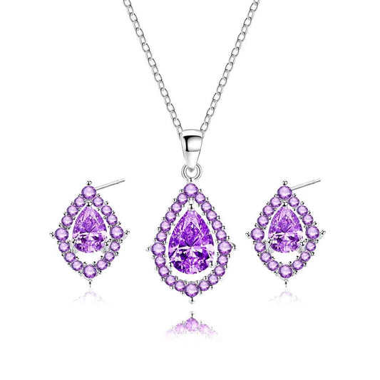 Adrienne™ | Parure Goutte Violette