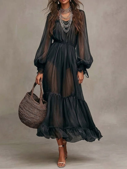 Louise | Robe Midi Élégante à Décolleté en V