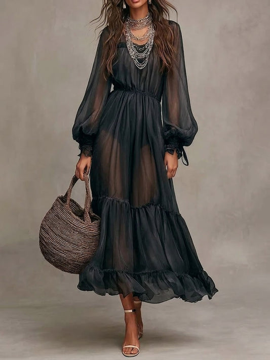 Louise | Robe Midi Élégante à Décolleté en V