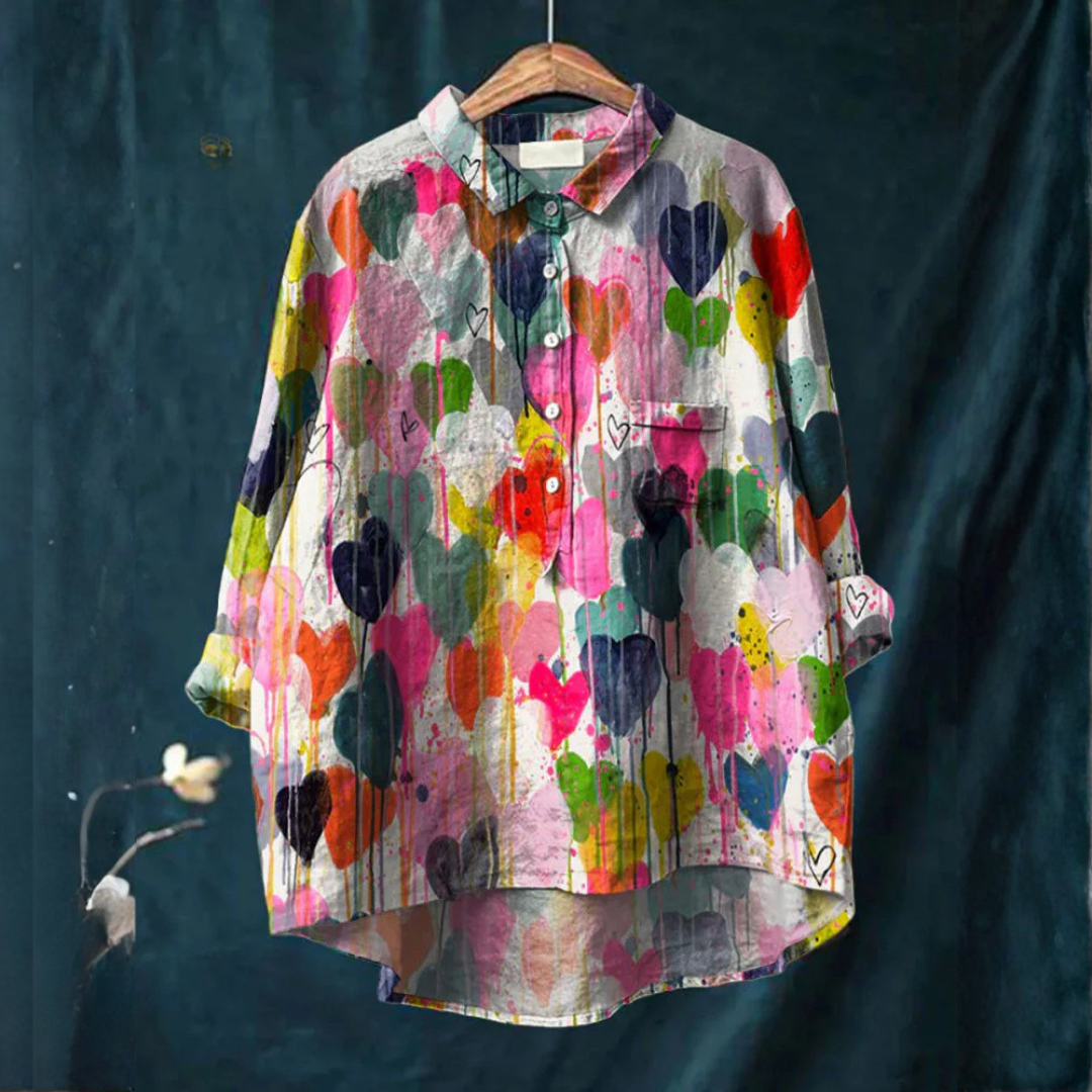 Valéria™ | Chemise Cœurs Colorés