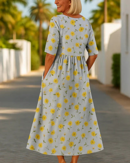 Océane | Robe Midi Décontractée Élégante
