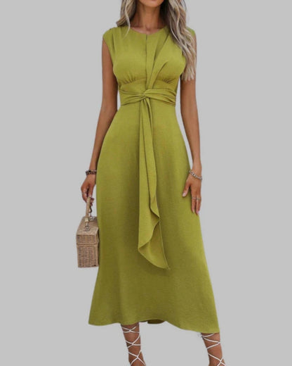 Élise | Robe Maxi Élégante Sans Manches à Col Rond