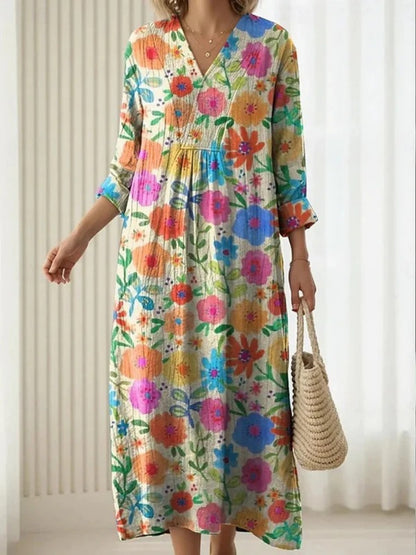 Noémie™ | Robe Artistique Florale Colorée