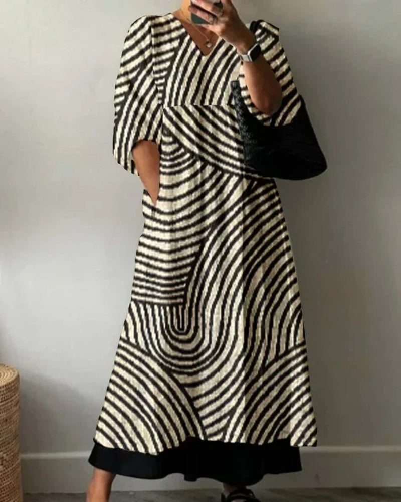 Maëlle | Robe Élégante Imprimée