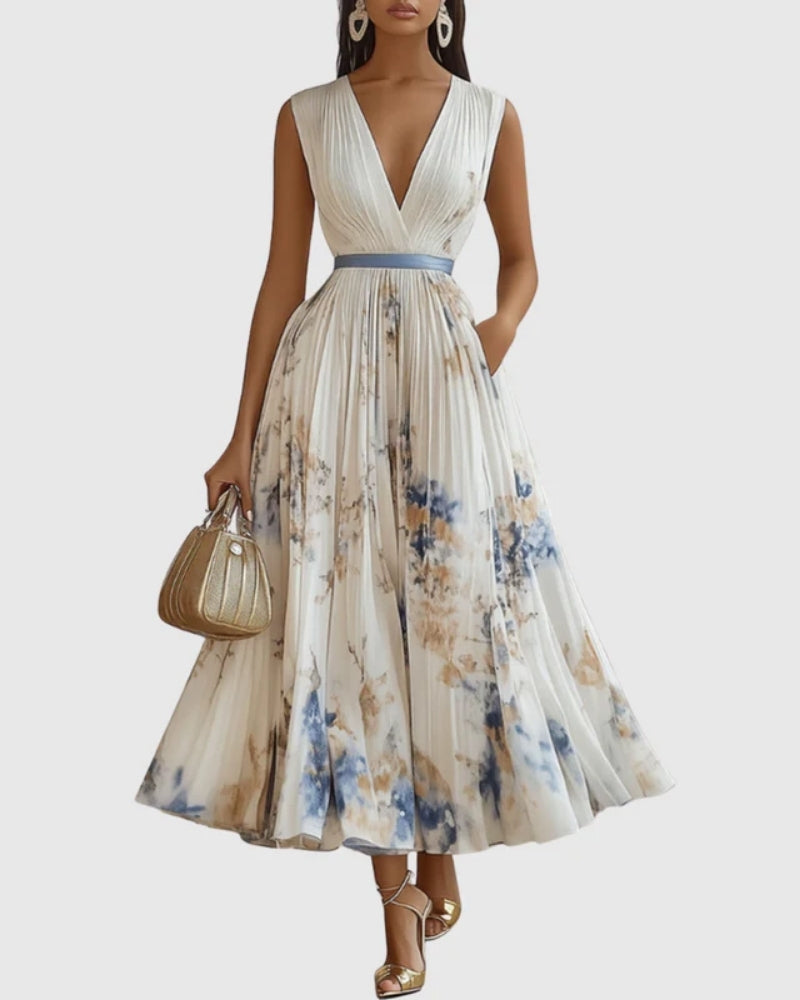 Chloé | Robe Maxi Élégante Plissée
