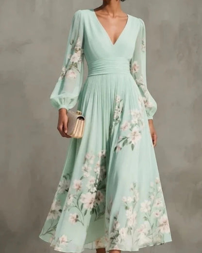 Amélie | Robe Midi Florale Élégante