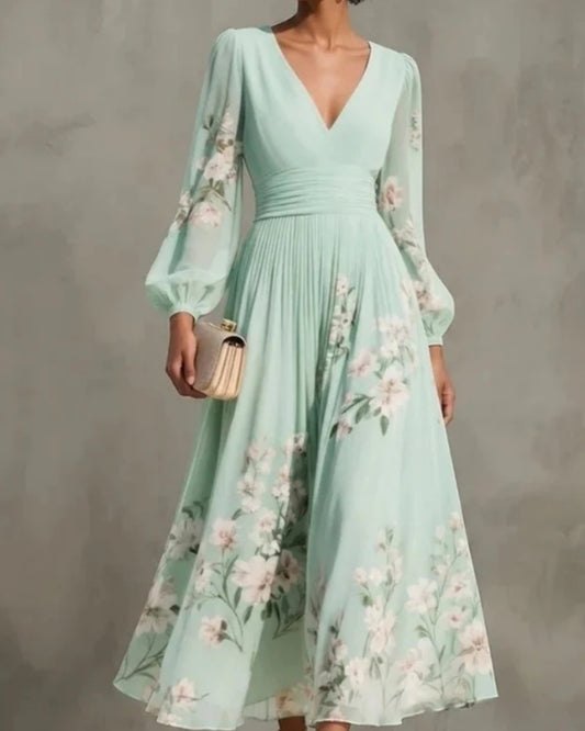 Amélie | Robe Midi Florale Élégante