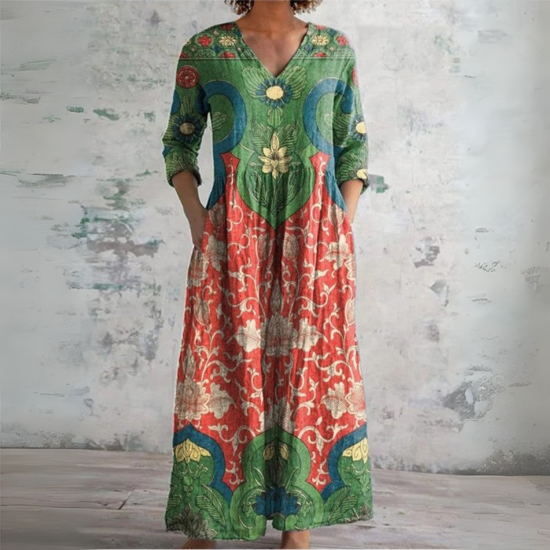 Inès | Robe Maxi Florale Vintage