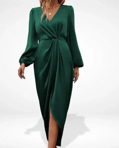 Margaux | Robe de Soirée Midi avec Drapé Central