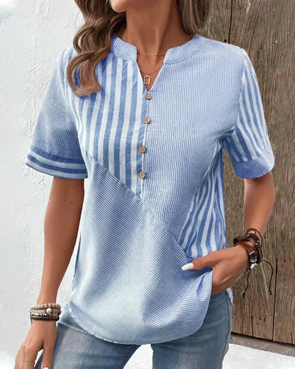 Élise | Blouse Élégante à Rayures