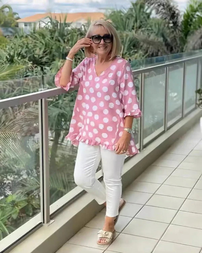 Céline | Blouse Élégante à Col en V