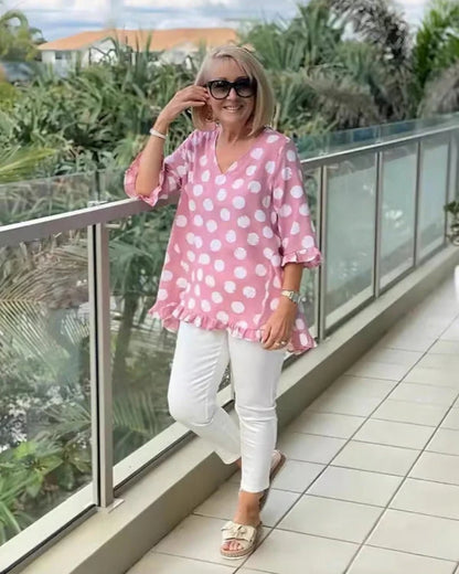 Céline | Blouse Élégante à Col en V