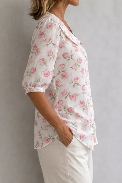 Élodie | Blouse Florale Élégante