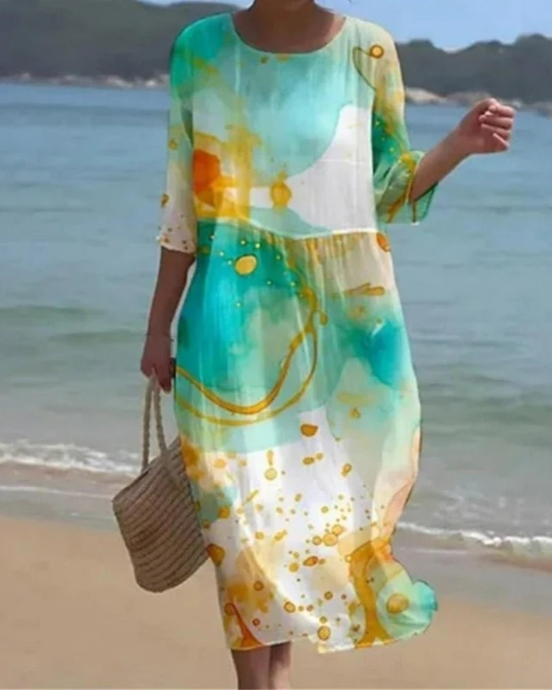 Nadia | Robe Fleurie Style Coucher de Soleil