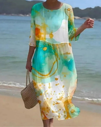 Nadia | Robe Fleurie Style Coucher de Soleil