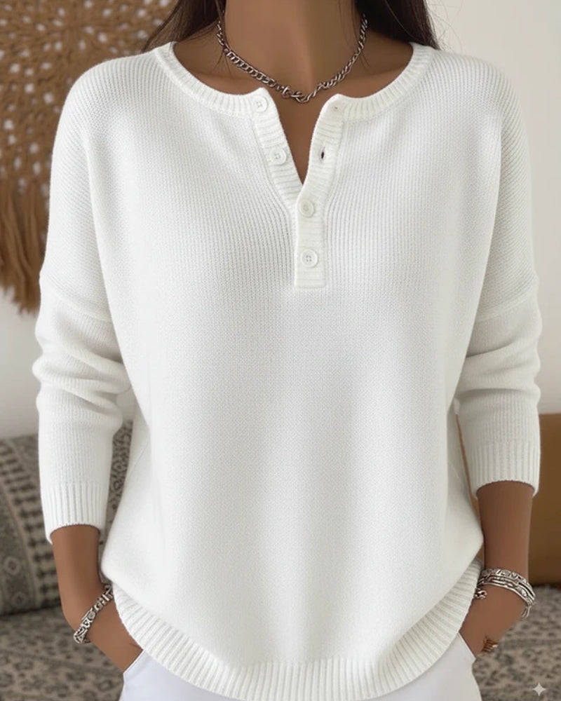 Clara | Pull Henley à Boutons