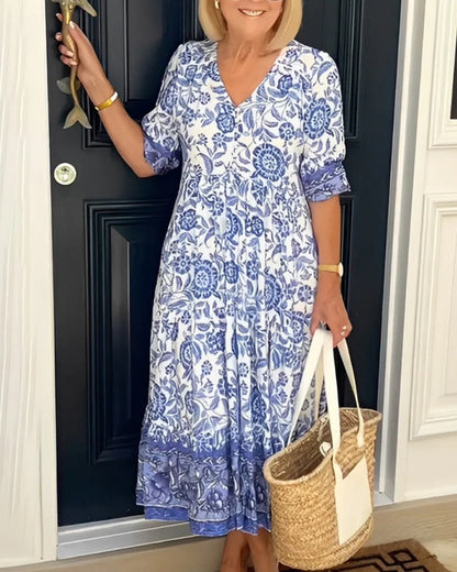 Amélie | Robe Florale à Décolleté en V