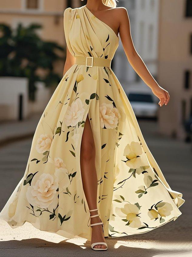 Anaïs | Robe Maxi Florale à Une Épaule