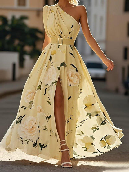 Anaïs | Robe Maxi Florale à Une Épaule