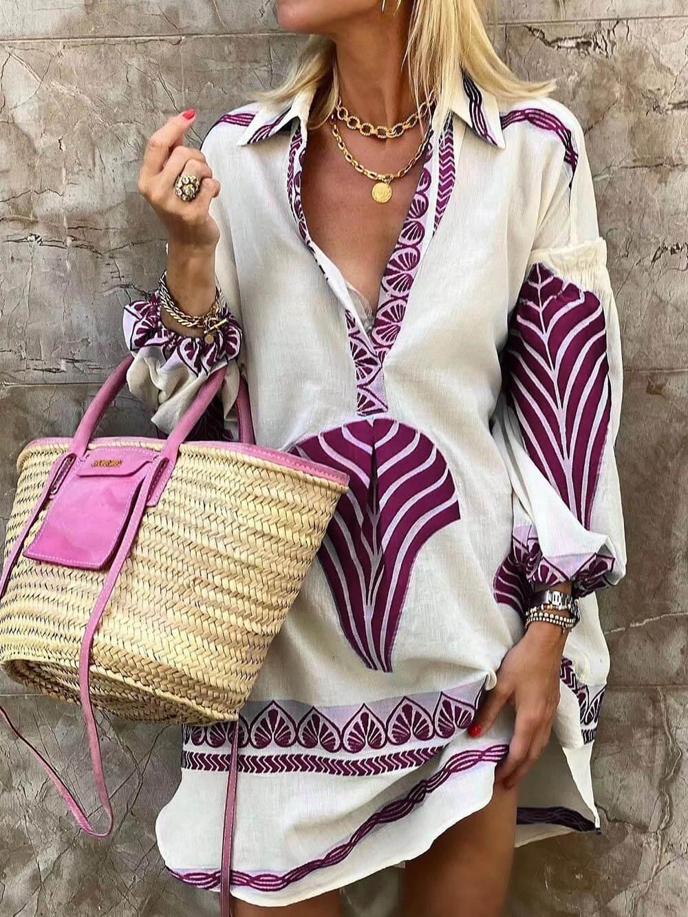 Lucille | Robe Mini Imprimée Style Tropical